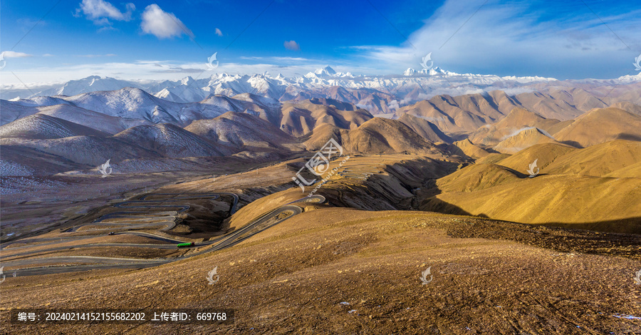 西藏珠峰108拐全景图