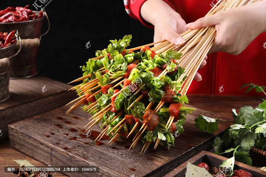 牛肉香菜卷串串