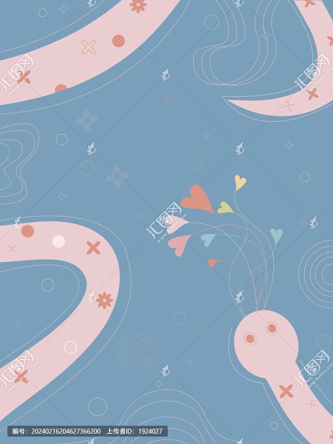 可愛的卡通心形小蛇矢量插畫