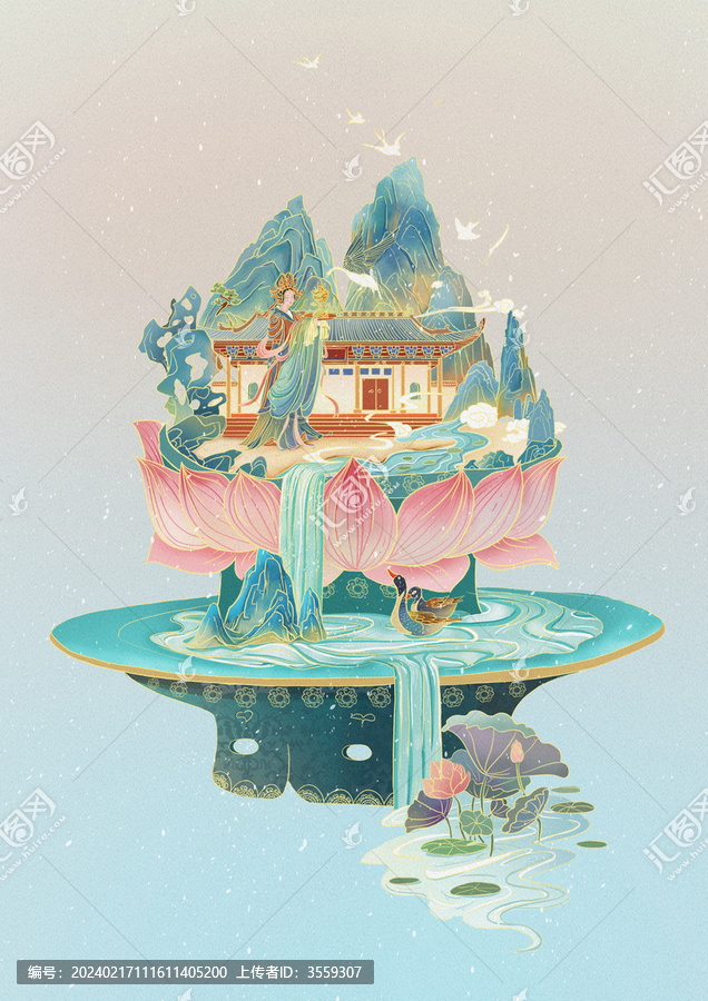 國風(fēng)插畫博物館微景觀設(shè)計