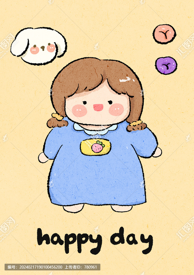卡通小女孩貼紙