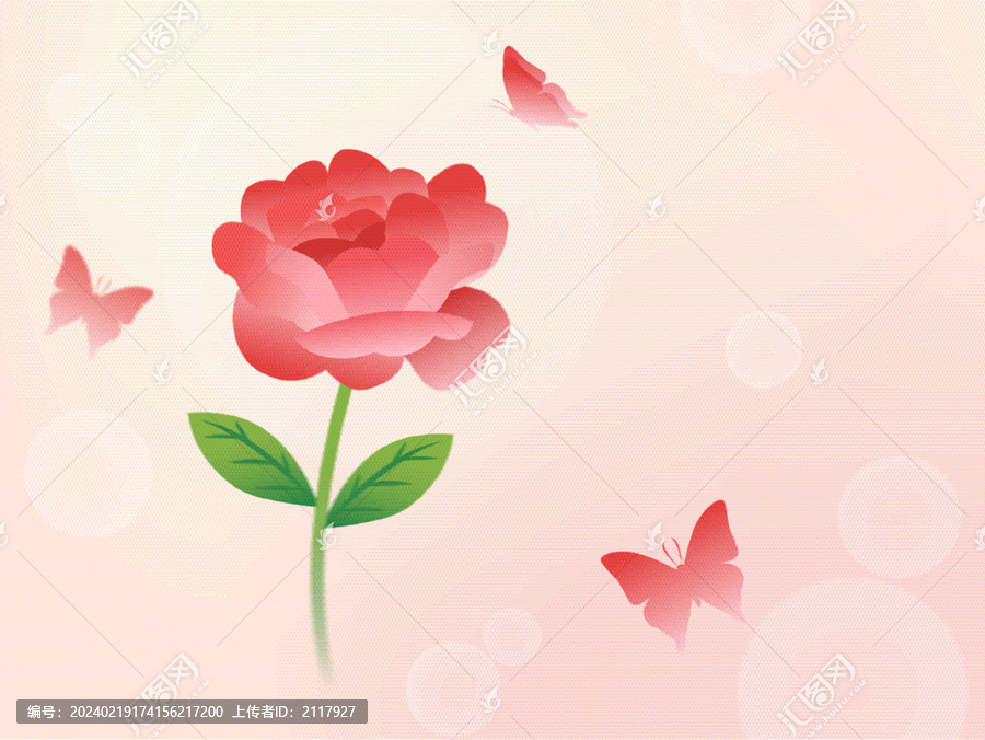 婦女節(jié)海報背景玫瑰蝴蝶