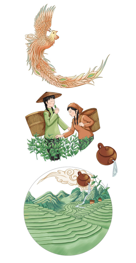 采茶插畫