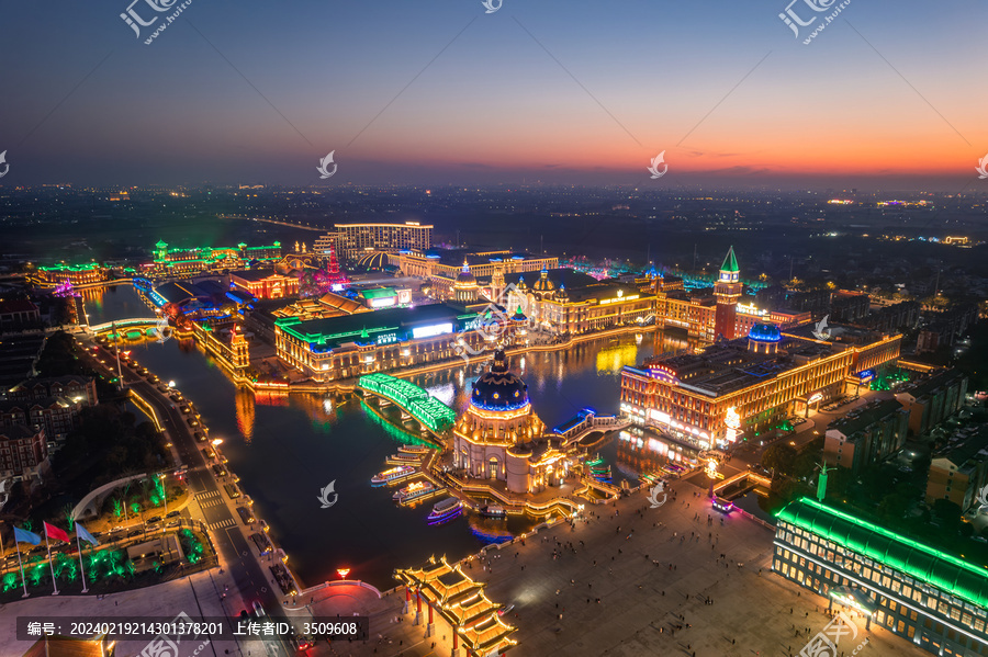 江阴飞马水航拍城夜景