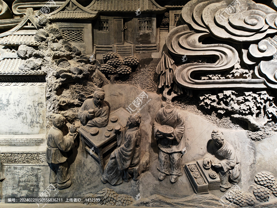 郑州文庙古代人物砖雕