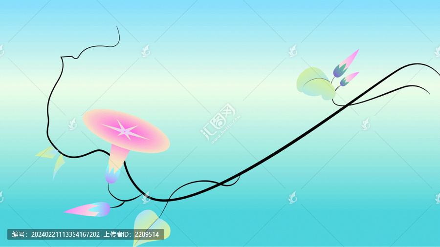 芒種漸變花卉海報(bào)