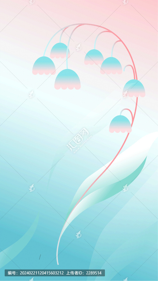 白露漸變花卉海報