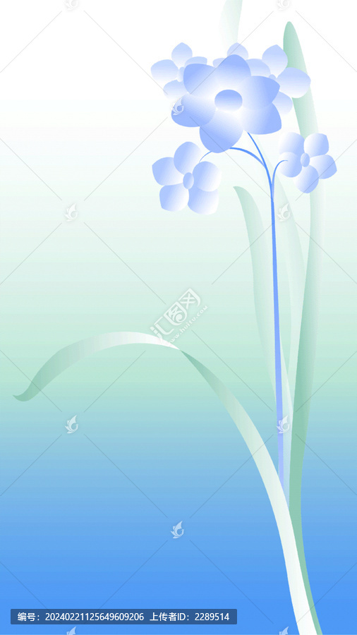 立冬漸變花卉海報