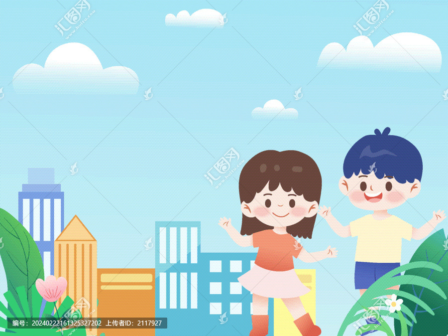男孩女孩兒童開學(xué)