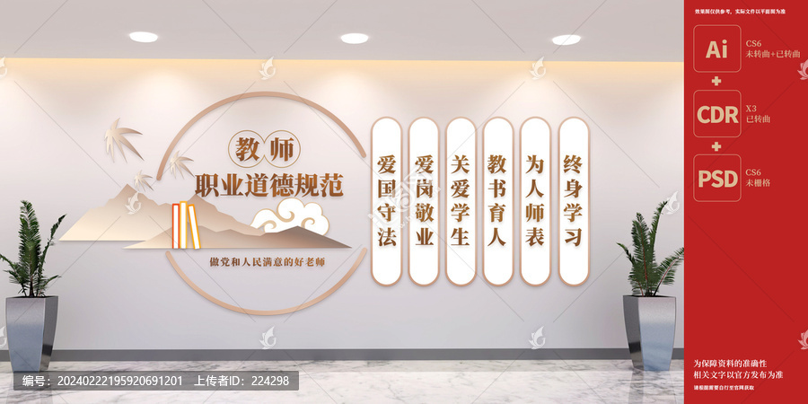 教师职业道德规范展板文化墙