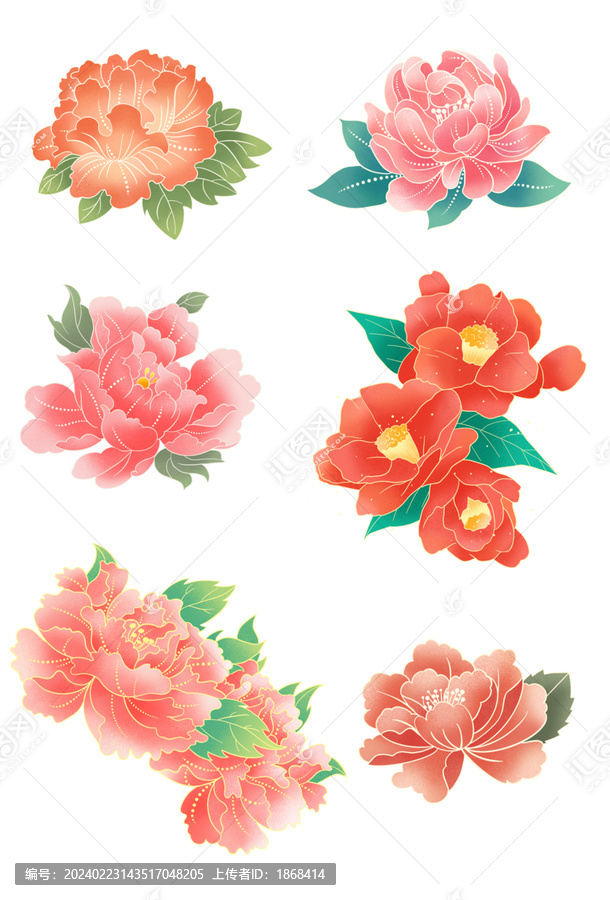 國風(fēng)創(chuàng)意花卉插畫