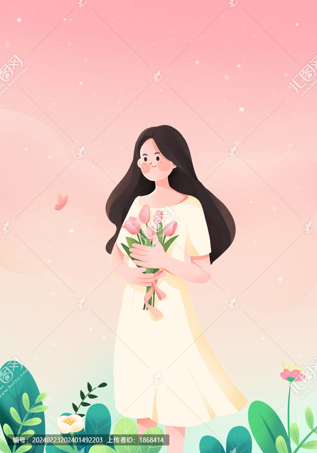 卡通妇女节女王节插画