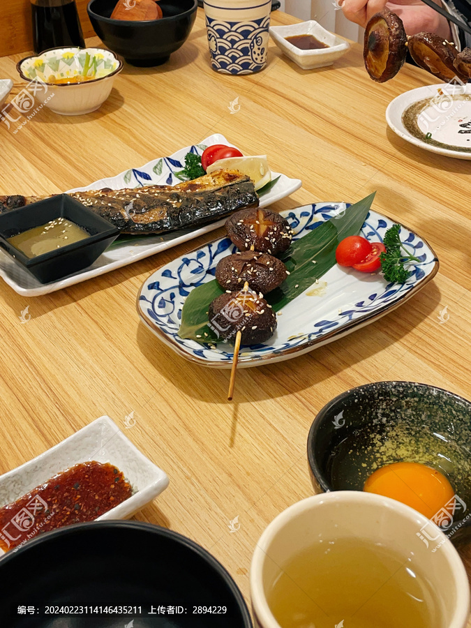 碳烤香菇串日式料理