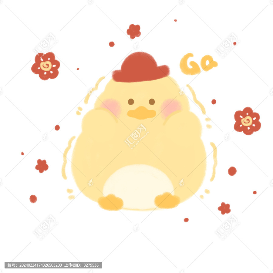 卡通小黃鴨插畫可愛動(dòng)物圖案