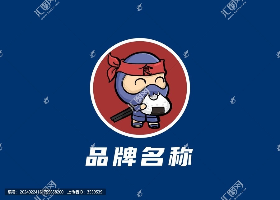 忍者饭团日式便当卡通logo