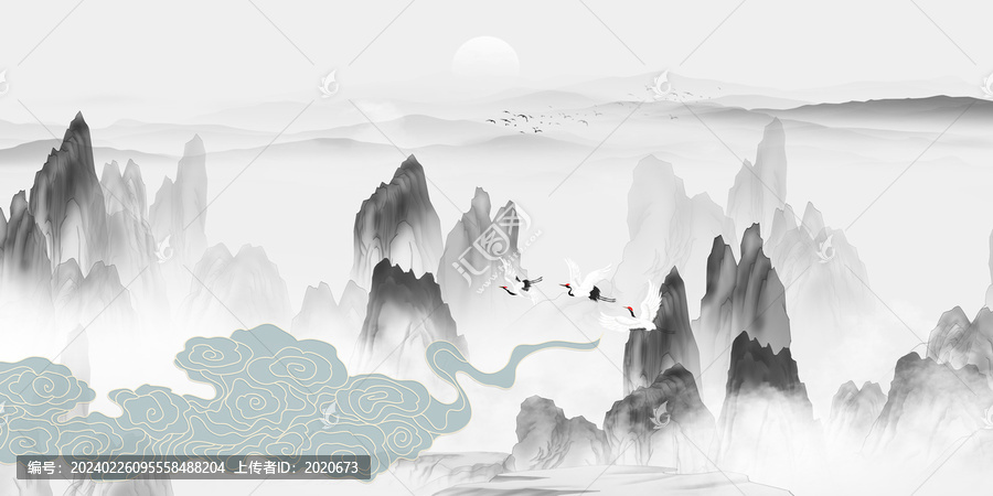 水墨古風(fēng)山水畫