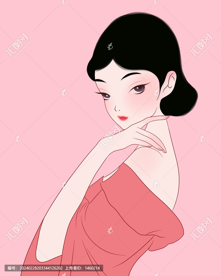 手繪粉紅女郎