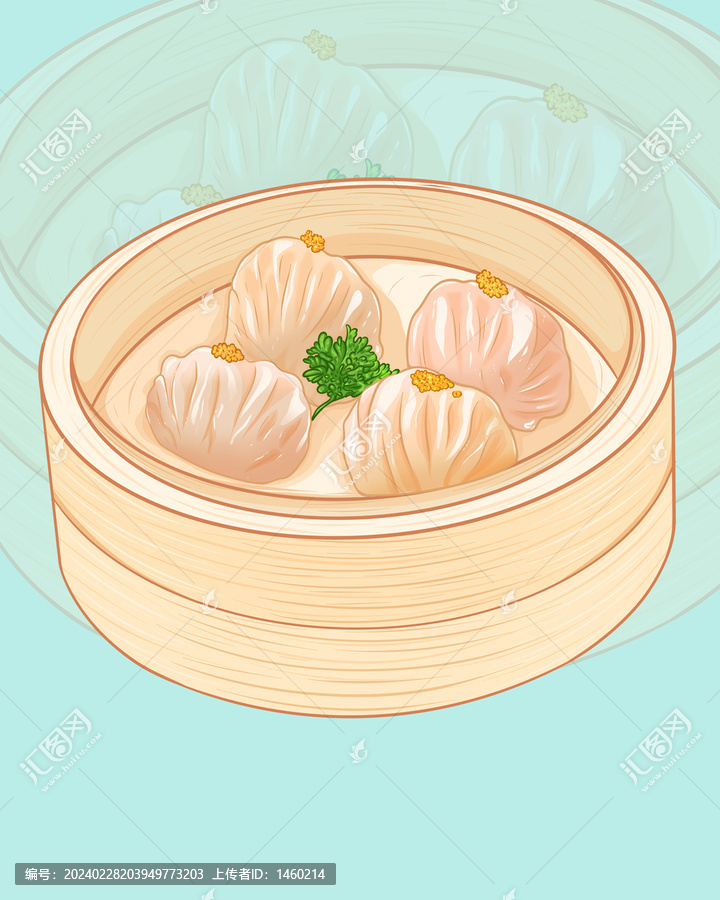 手繪廣式早茶蝦餃