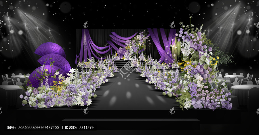 紫色花园风婚礼效果图