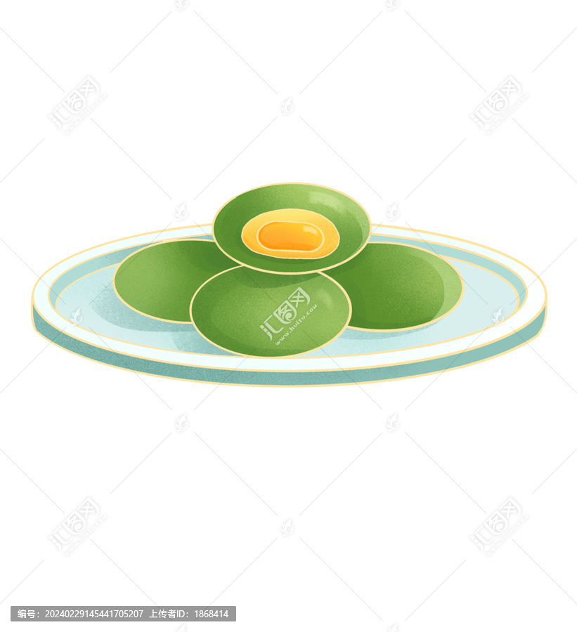 簡(jiǎn)約創(chuàng)意手繪青團(tuán)插畫(huà)