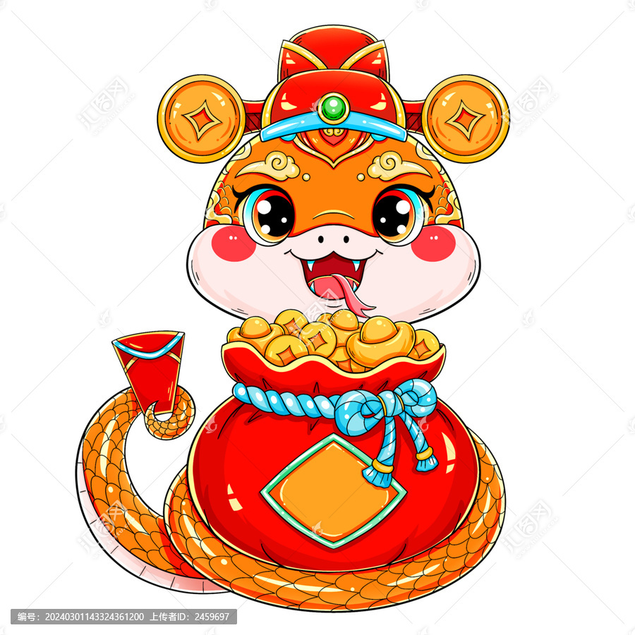 國潮春節(jié)新年蛇年福袋蛇元素