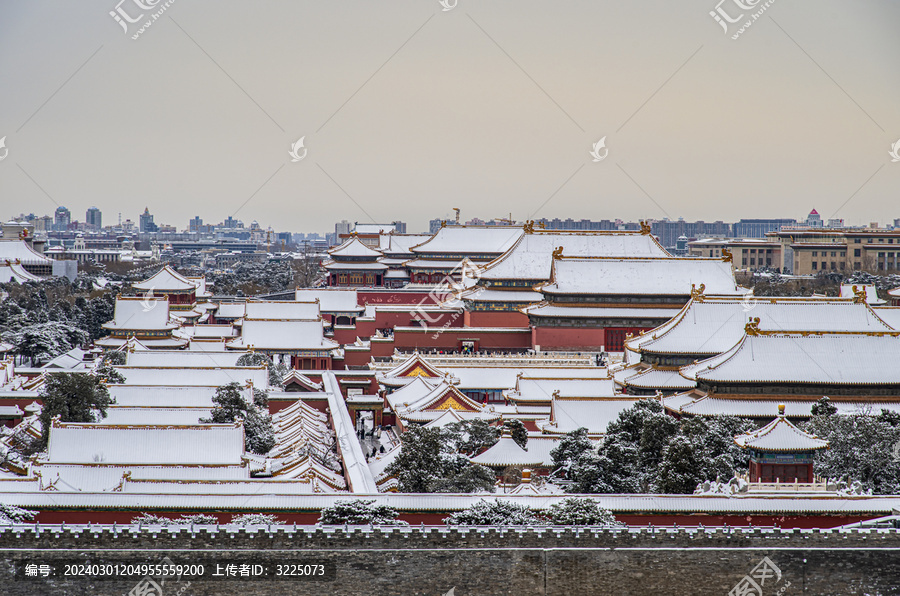 北京景山故宫雪景