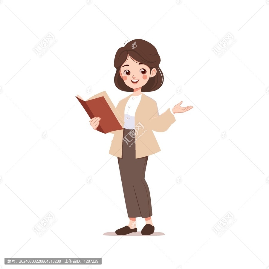 卡通老師教師插畫