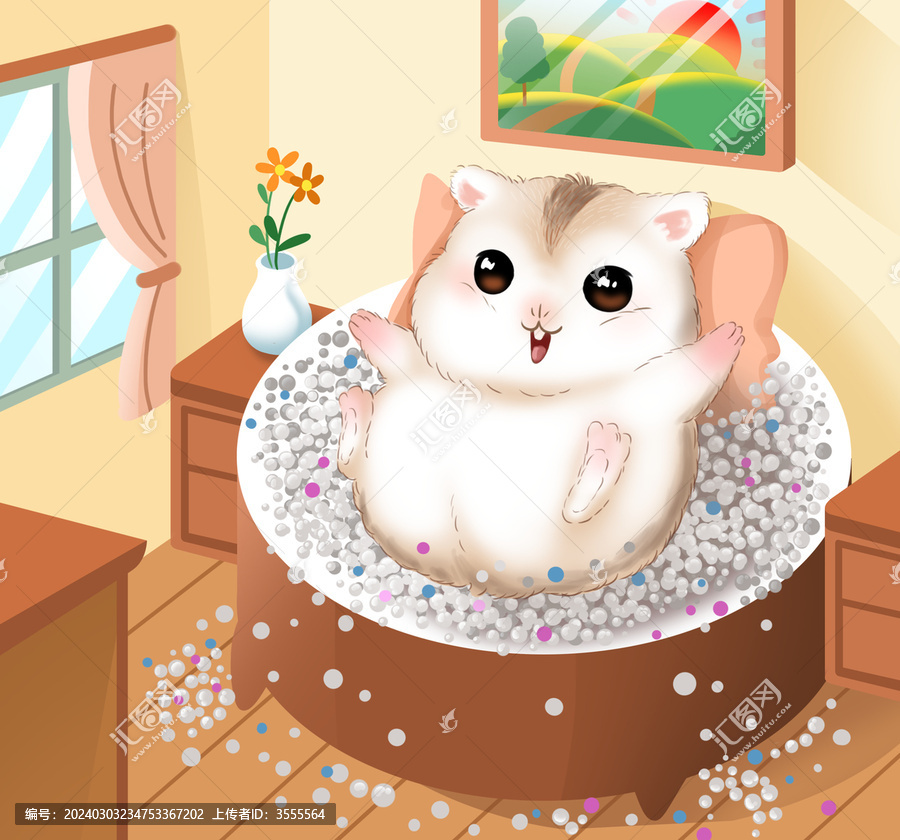 卡通倉鼠插畫
