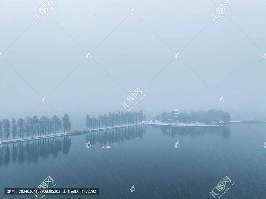 武汉东湖风景区雪景风光