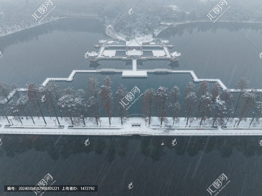 武汉东湖风景区雪景风光