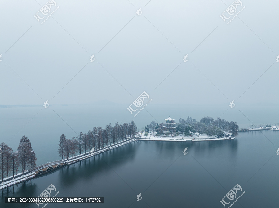 武汉东湖风景区雪景风光