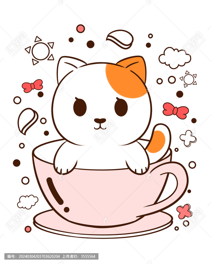 卡通貓咪杯子