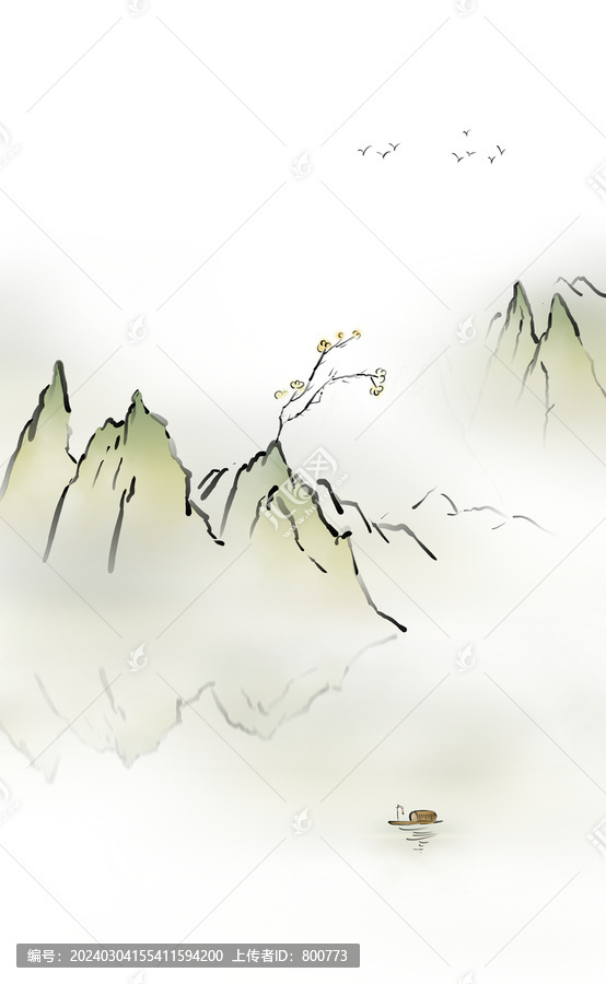 極簡(jiǎn)水墨山水
