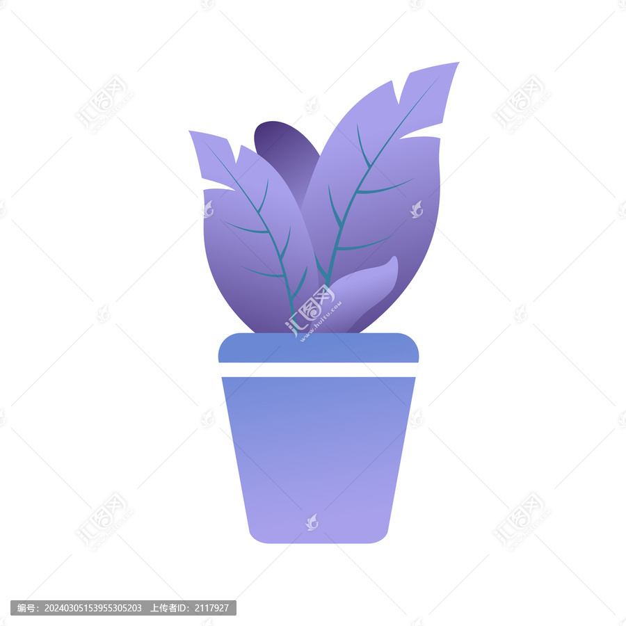 矢量插畫植物盆栽