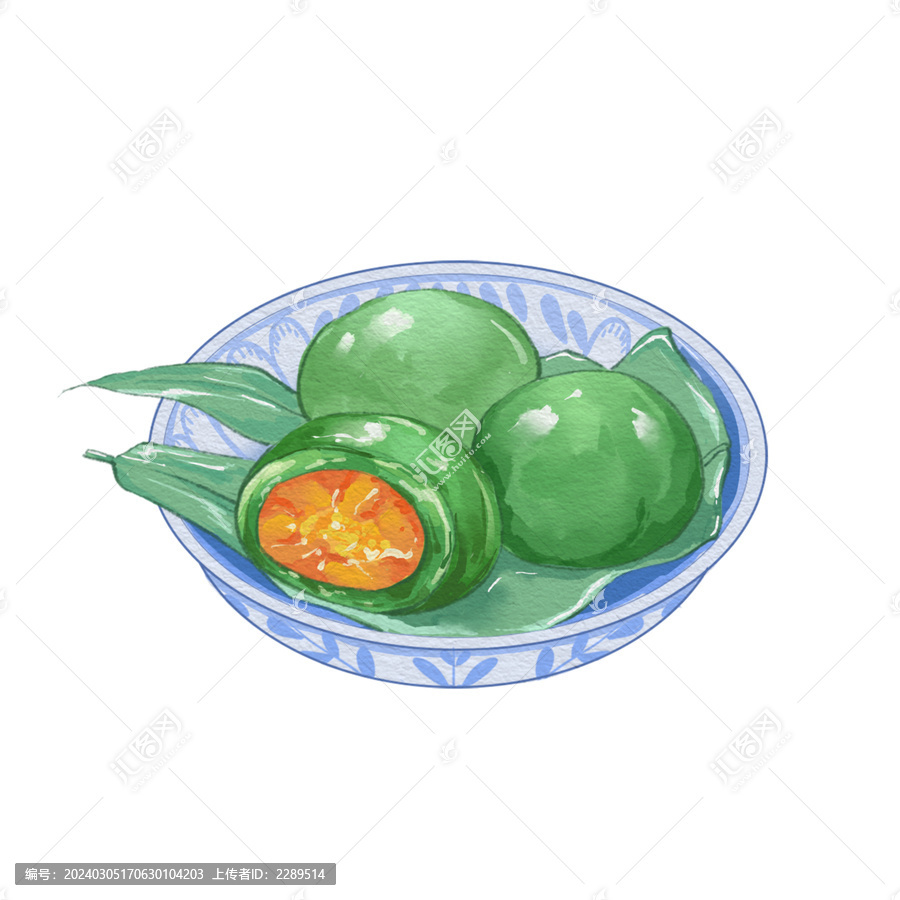 清明美食青團(tuán)插畫