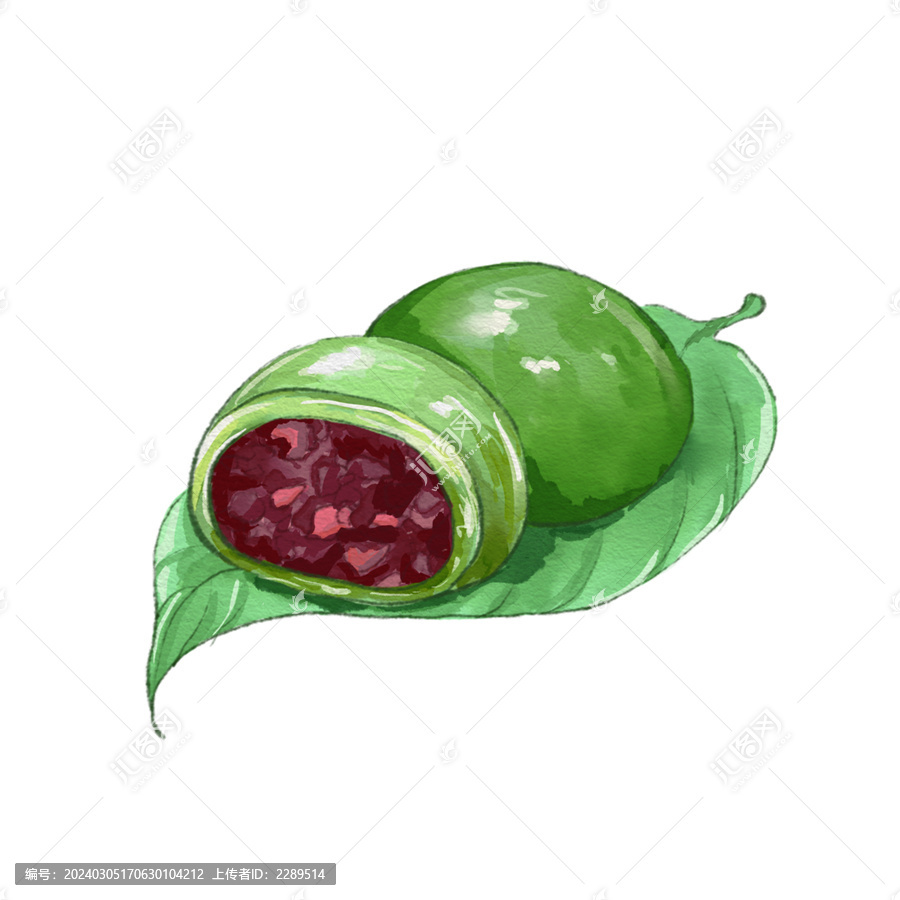清明美食青團(tuán)插畫