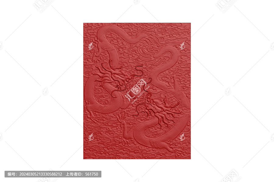 二龍戲珠圖案雕刻