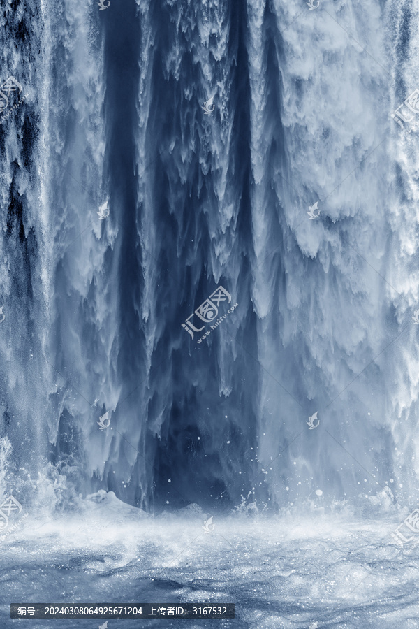 瀑布流水生財(cái)藍(lán)色瀑布