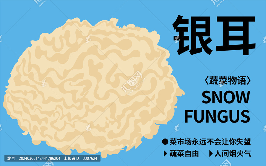 手繪銀耳雪耳插畫包裝設(shè)計素材