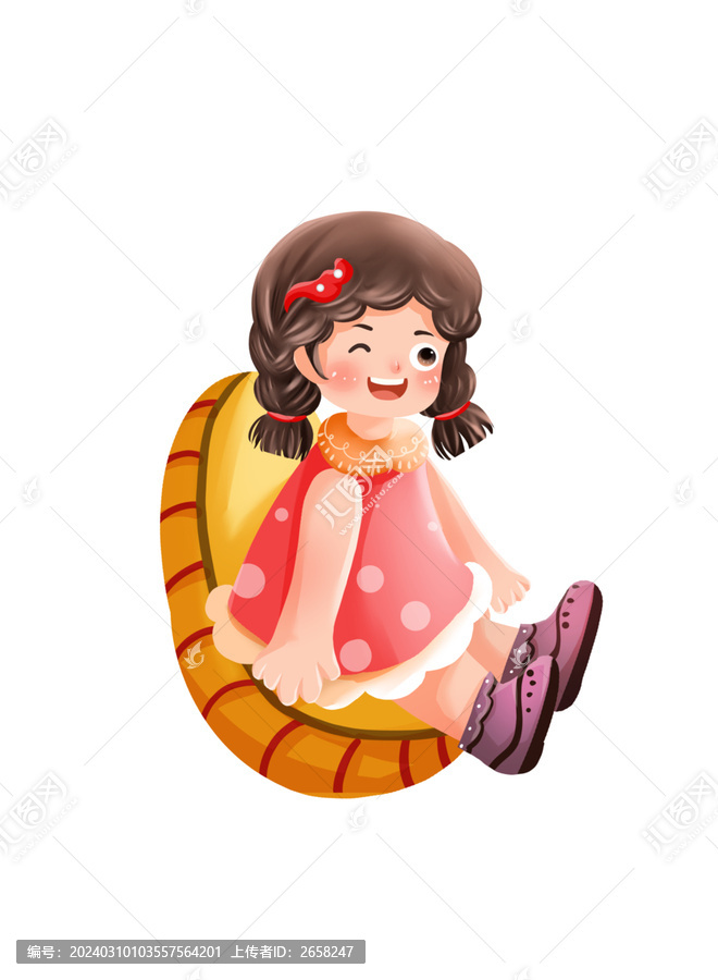 手繪兒童節(jié)扁平風女孩