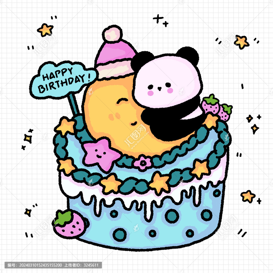 小熊貓生日蛋糕