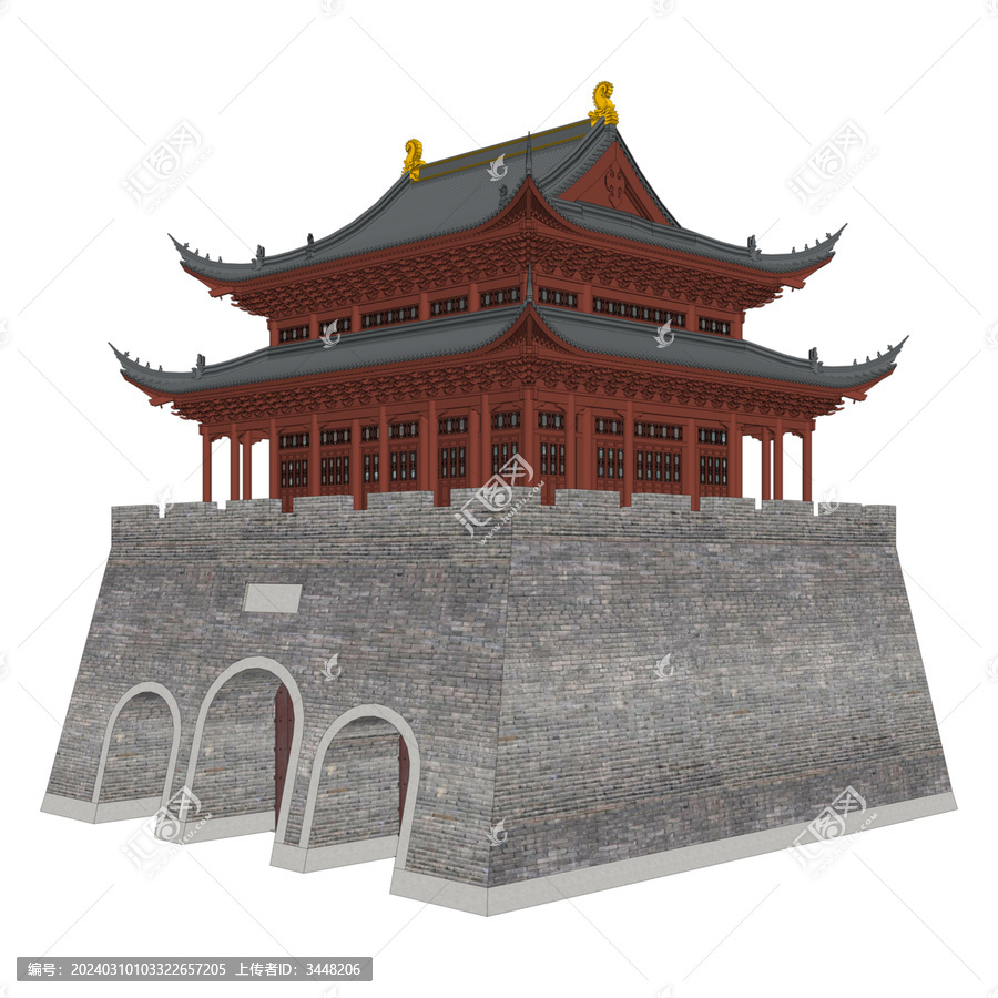城樓透視效果