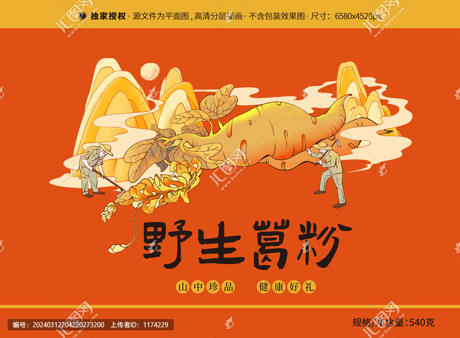 手繪葛根葛粉葛根粉