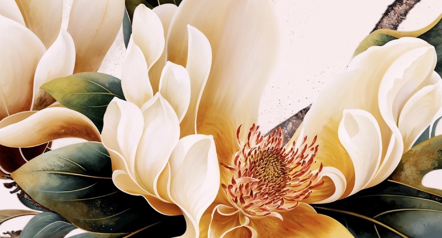 玉蘭花背景墻