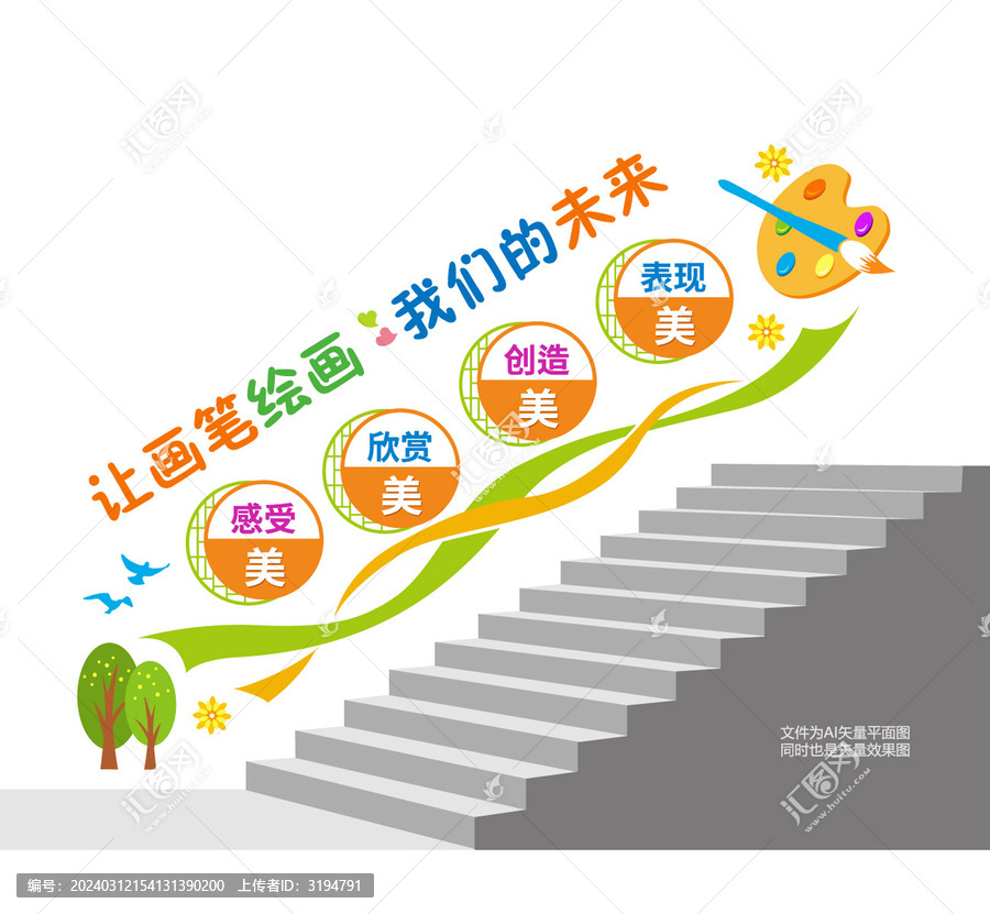 美術(shù)樓道文化墻