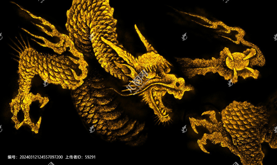 純手繪金龍