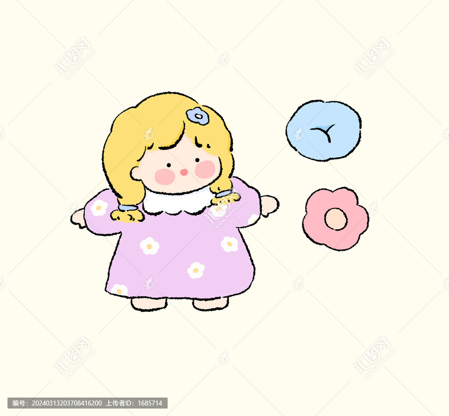 卡通小女孩貼紙