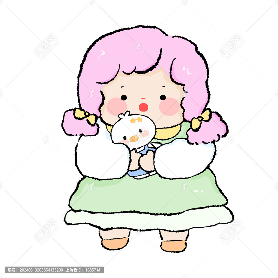 卡通小女孩