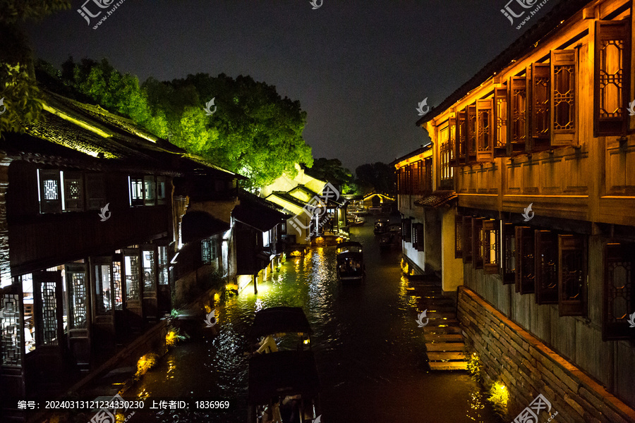 乌镇水乡夜景