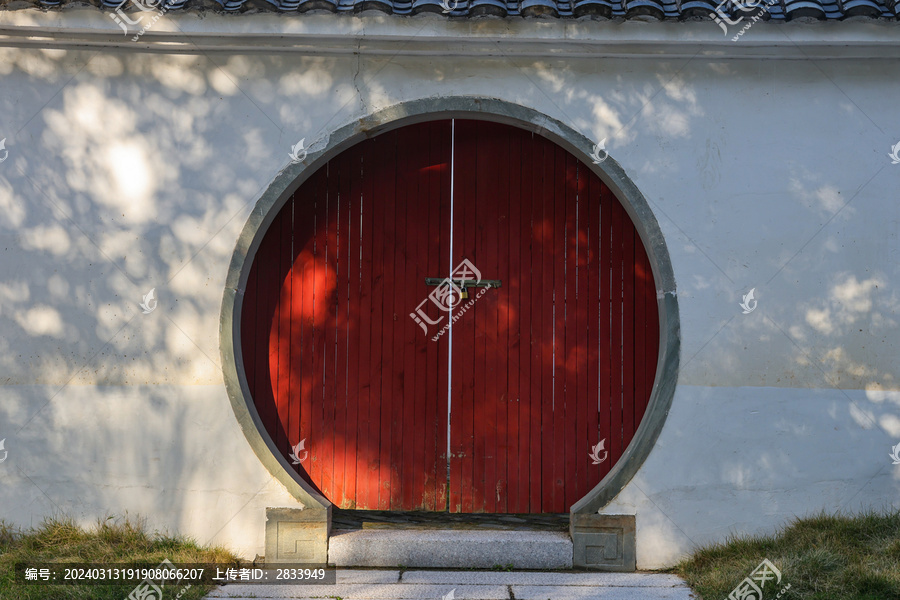 中式建筑月亮门建筑景观